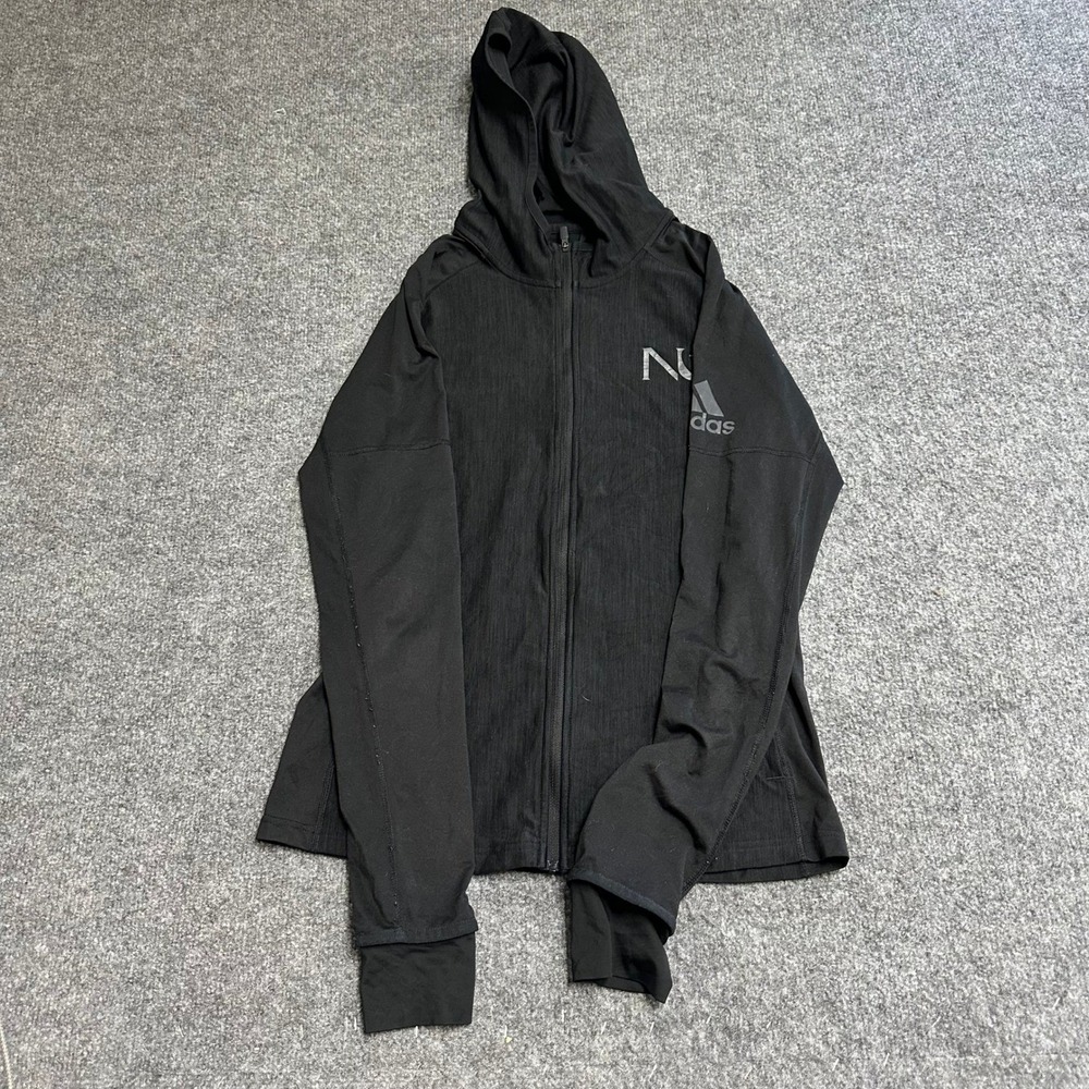 Adidas Hoodie Womens Size S Black Climalite Full Zip Athletic Lightweight Jacket
